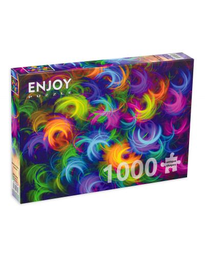 Slagalica Enjoy od 1000 dijelova - Apstraktno neonsko perje - 1